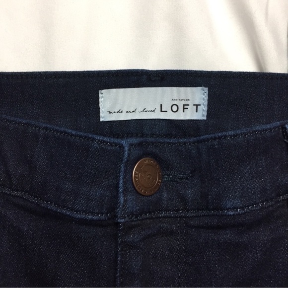 LOFT Dark Indigo Straight Leg Jeans - Picture 3 of 6